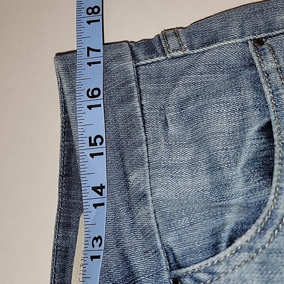 Guess Power Curvy Slim Ankle Jeans Women’s 31 Blue Mid Rise Stretch Distressed - Picture 10 of 12